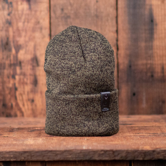 Standard Knit Watch Cap by Dark Forest with leather logo