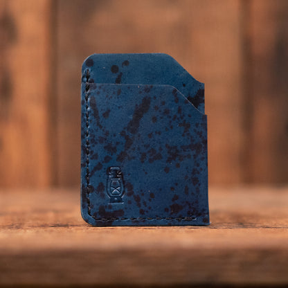 Rustler Splatter Wallet in Blue Splatter Leather by Dark Forest