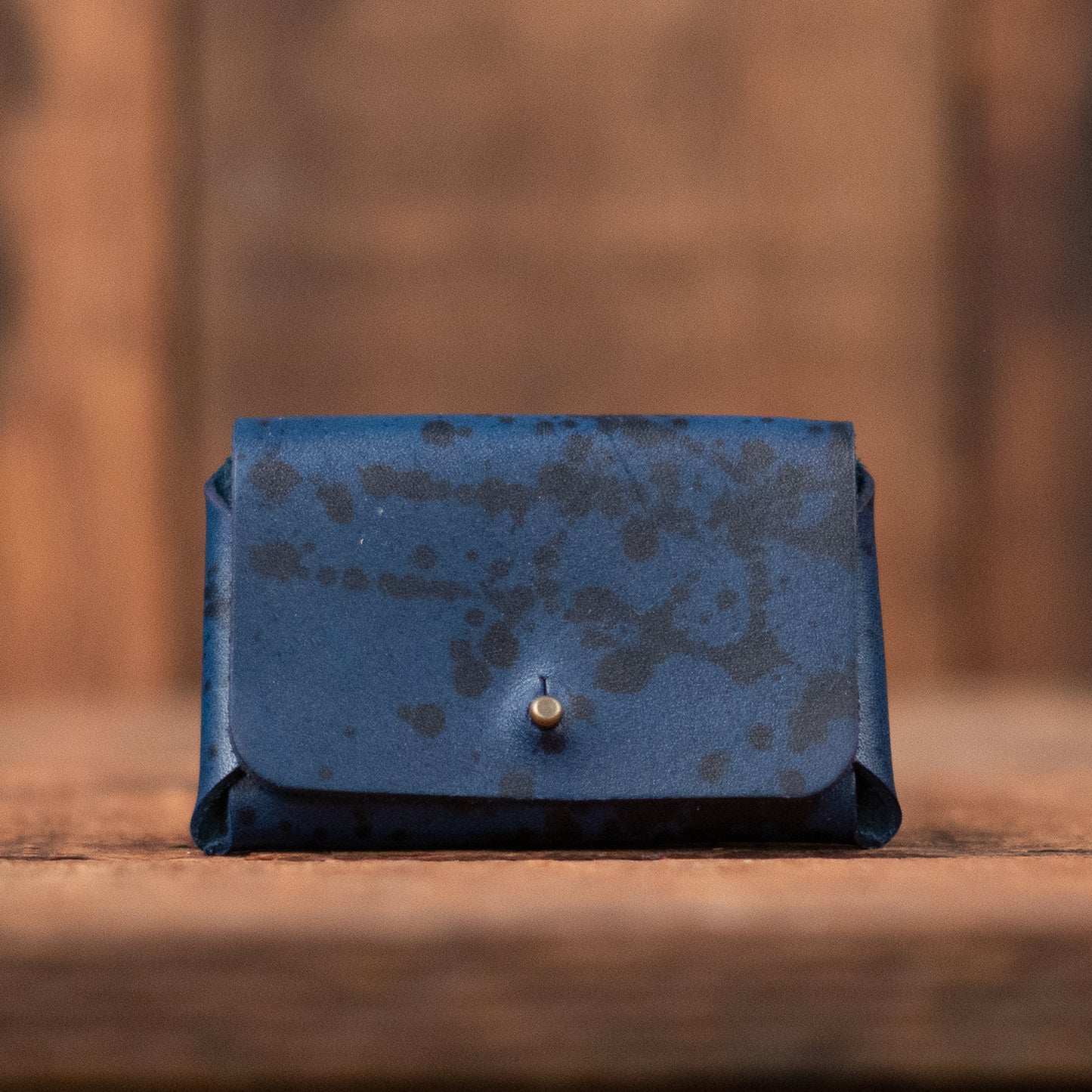 Pioneer Wallet in Blue Splatter Leather