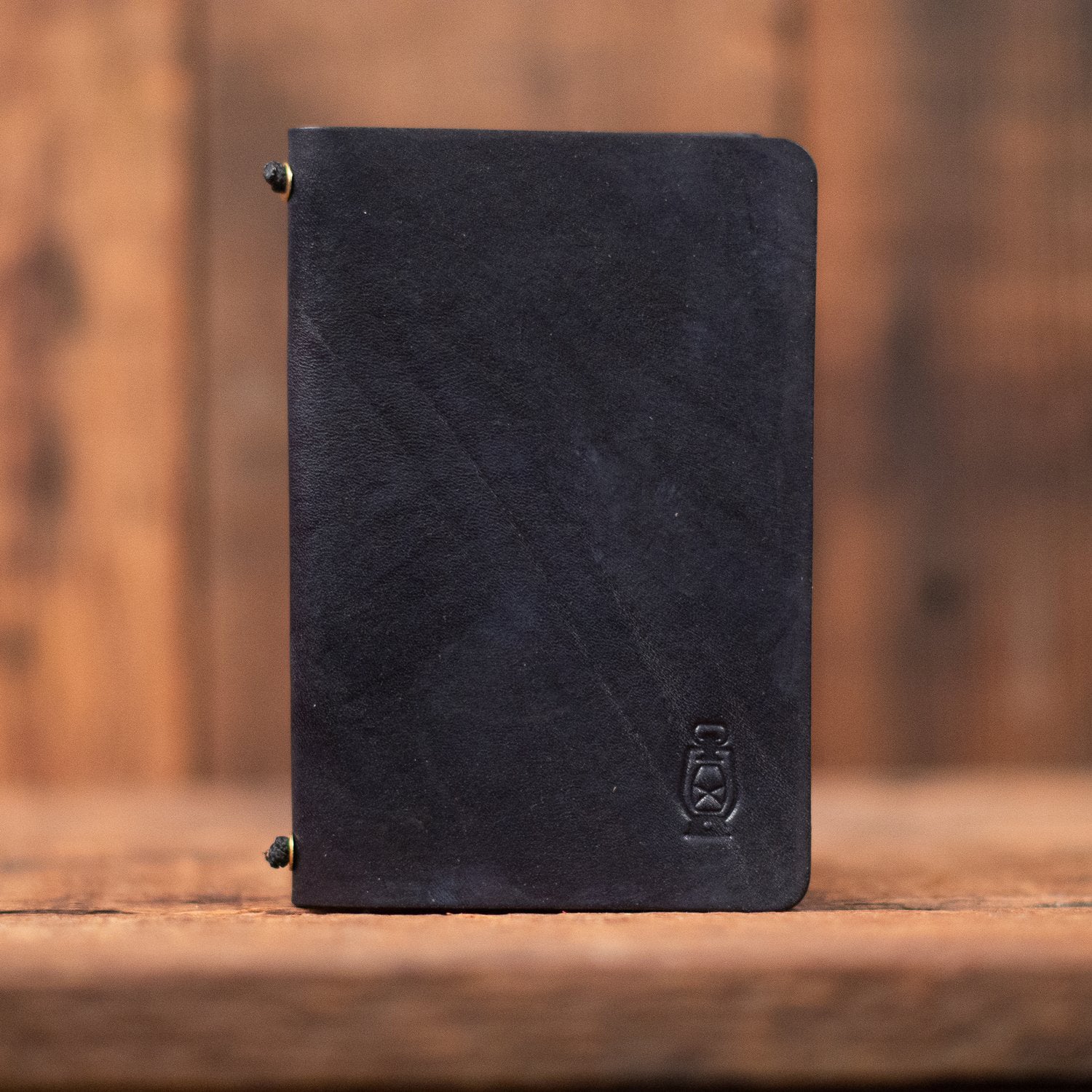 Pocket Size Notebook Cover in Black Leather by Dark Forest