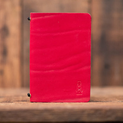 Pocket Size Notebook Cover in Red Leather by Dark Forest