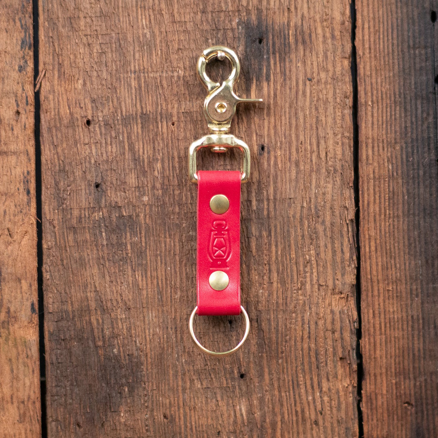 Lantern Lanyard in Red Leather