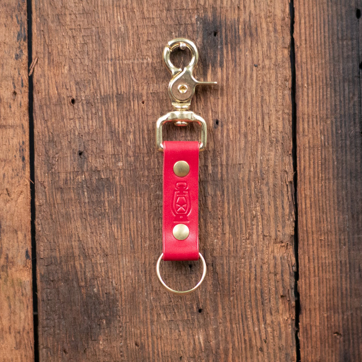 Lantern Lanyard in Red Leather