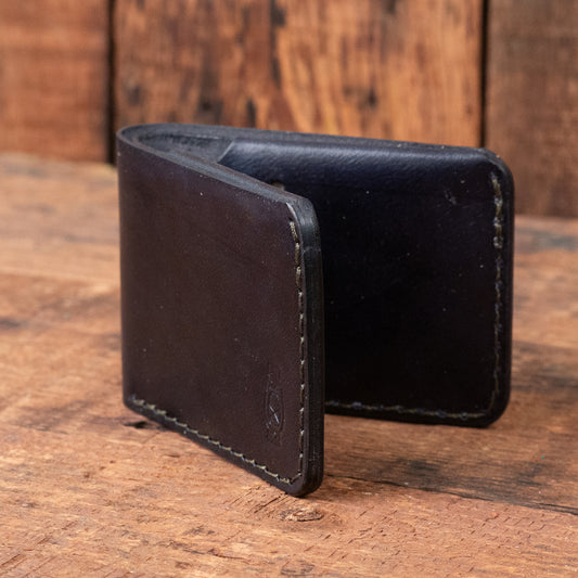 Wrangler Mini Wallet in Black Leather by Dark Forest