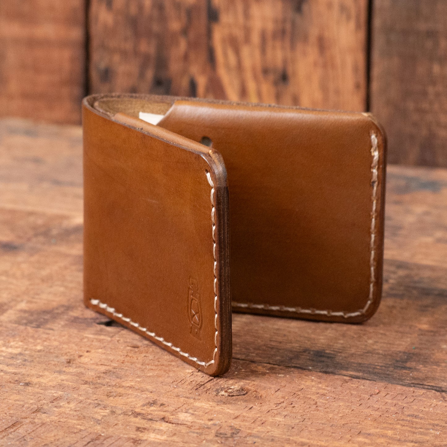 Wrangler Mini Wallet in Walnut Leather by Dark Forest