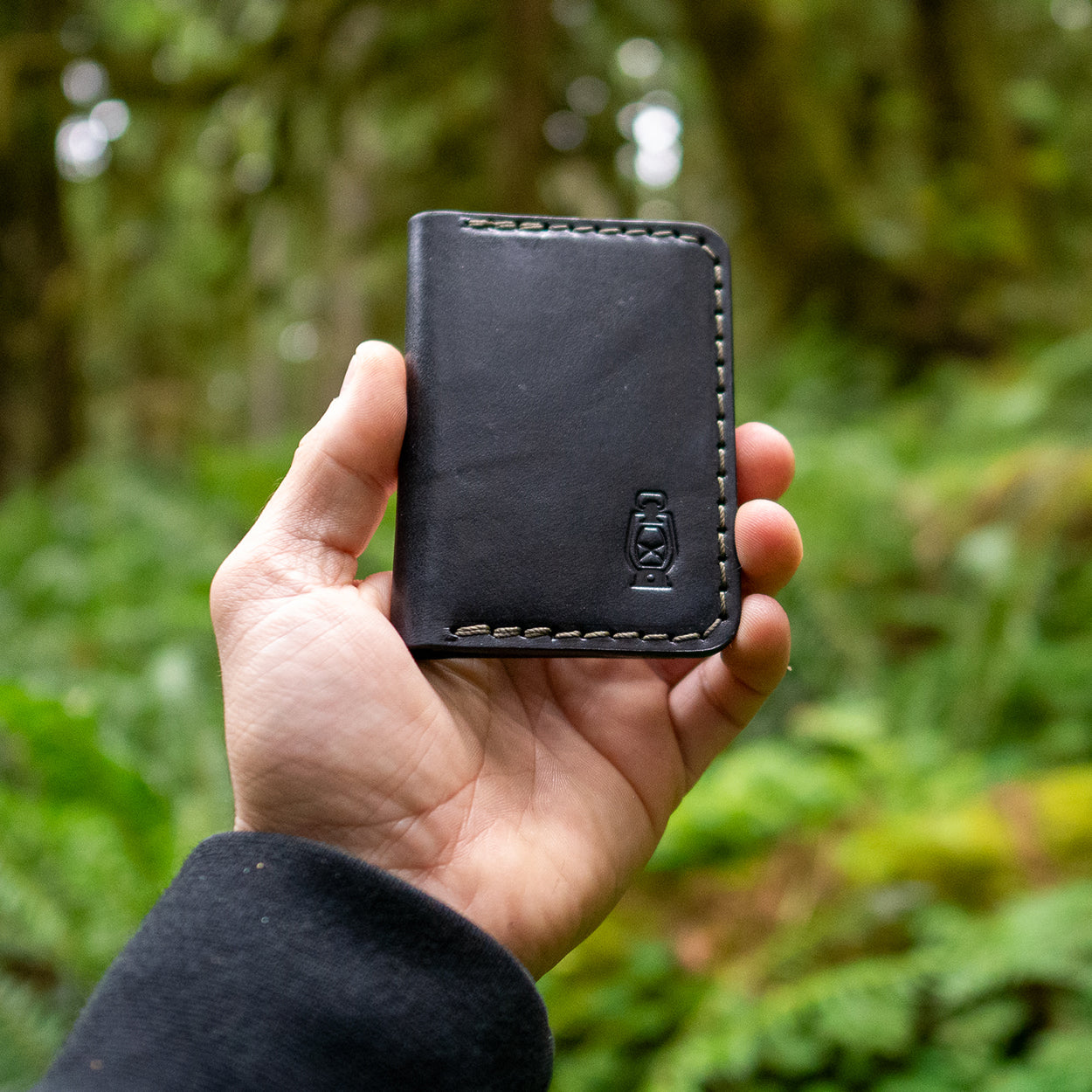 Enjoy the forest with the Rangeland Mini Wallet in Black Leather by Dark Forest